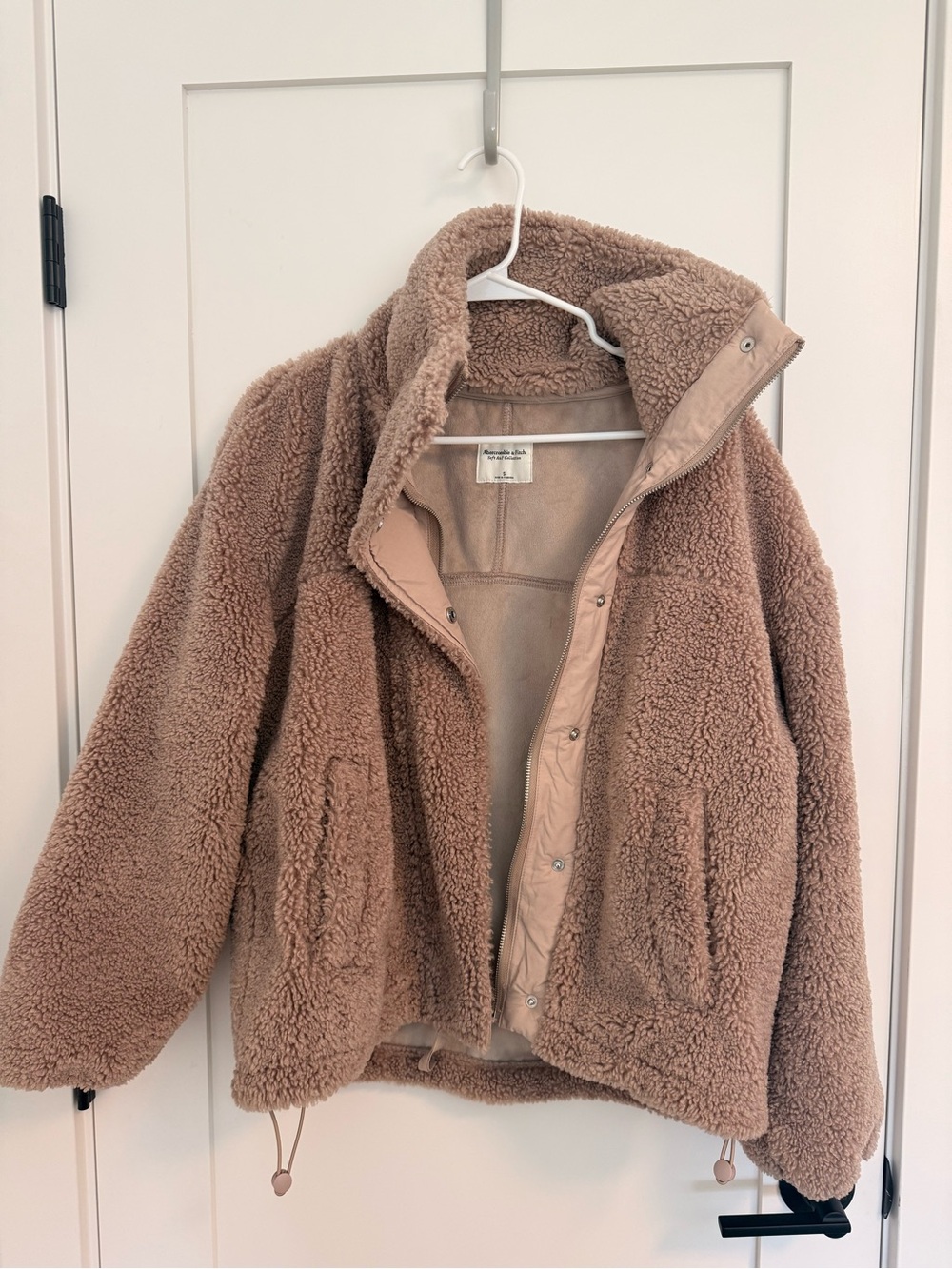 Abercrombie & Fitch Cozy Teddy Sherpa Jacket Tan